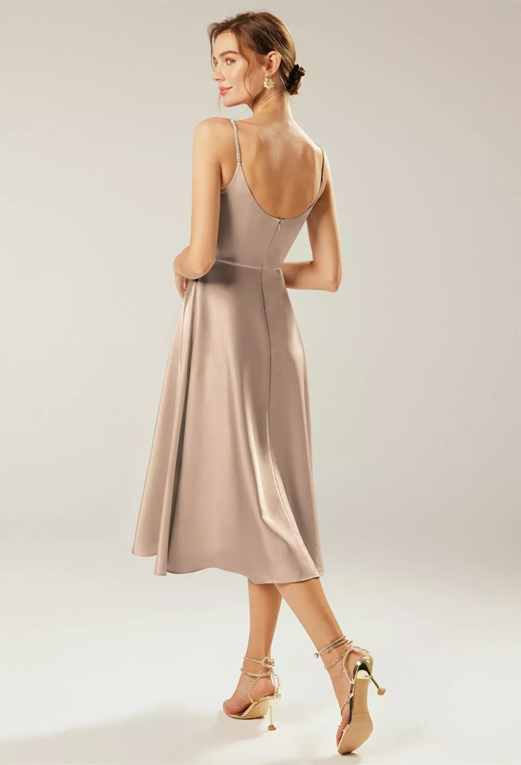 AW Marin Taupe  Cocktail Wedding Guest Dresses